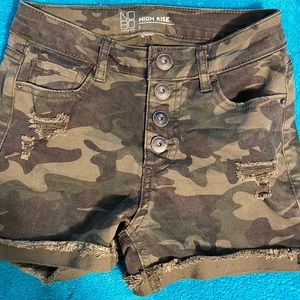 Camo Denim Shorts
